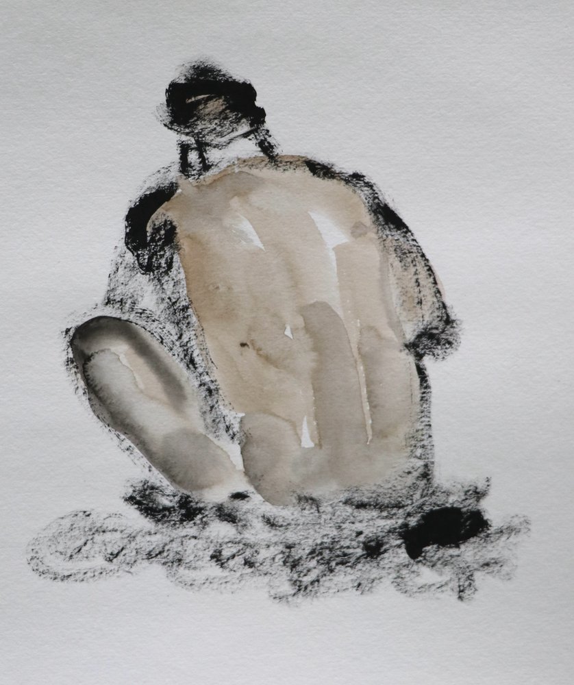 Expressieve schets van een naaktfiguur door Santhosh ch