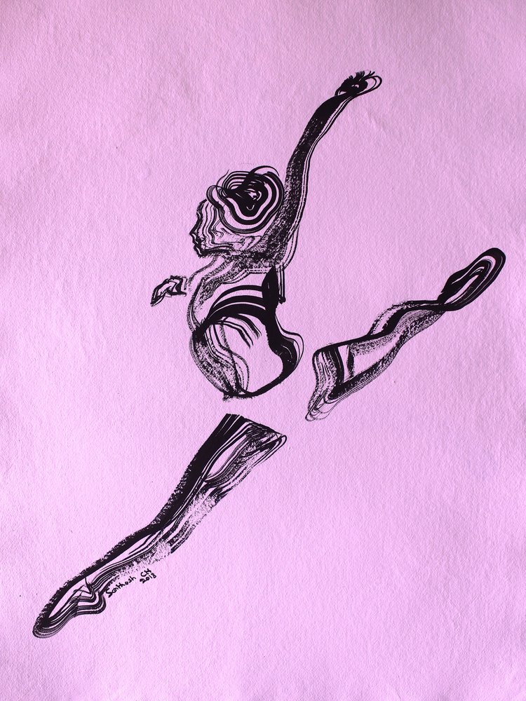 Vloeiende balletssprong door Santhosh ch