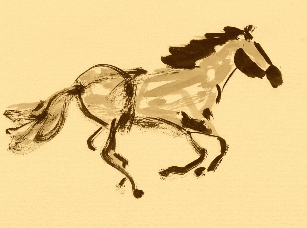 Galopperend sepia paard door Santhosh ch