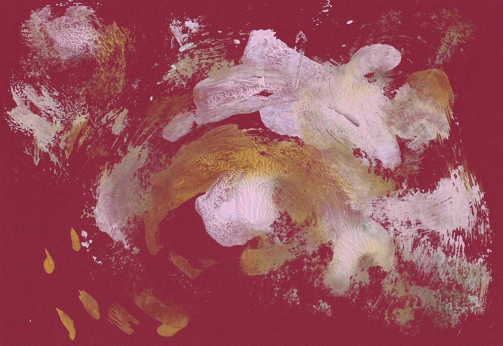 Goudrode abstractie door Santhosh ch