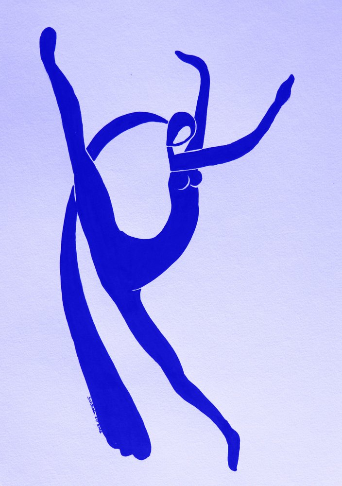 Sierlijke blauwe danseres door Santhosh ch