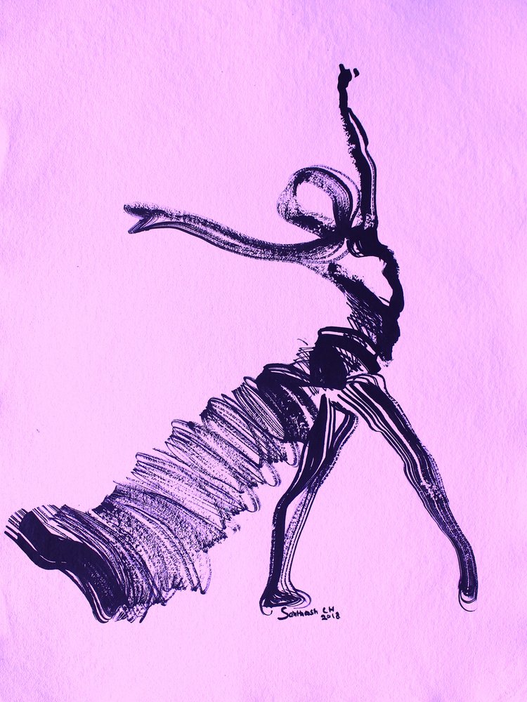 Sierlijke paarse danseres door Santhosh ch