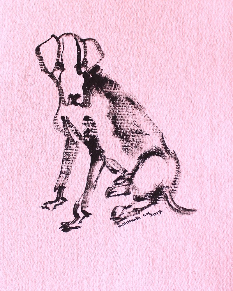 Inkttekening van een hond door Santhosh ch