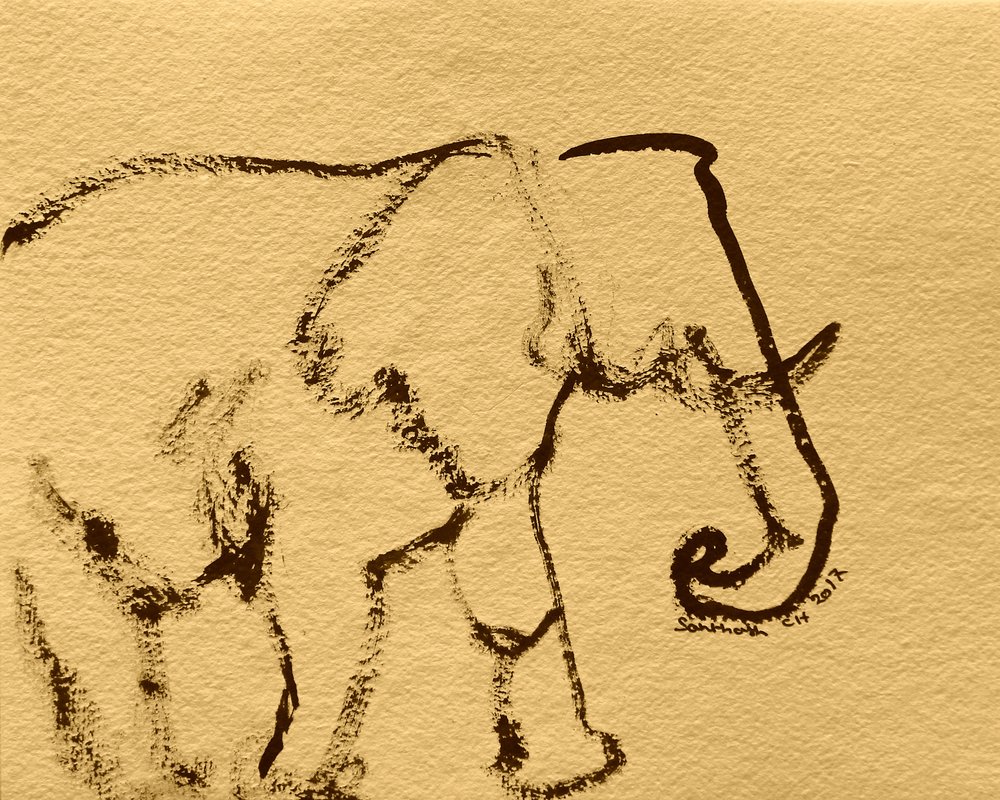 Minimalistische olifanttekening door Santhosh ch