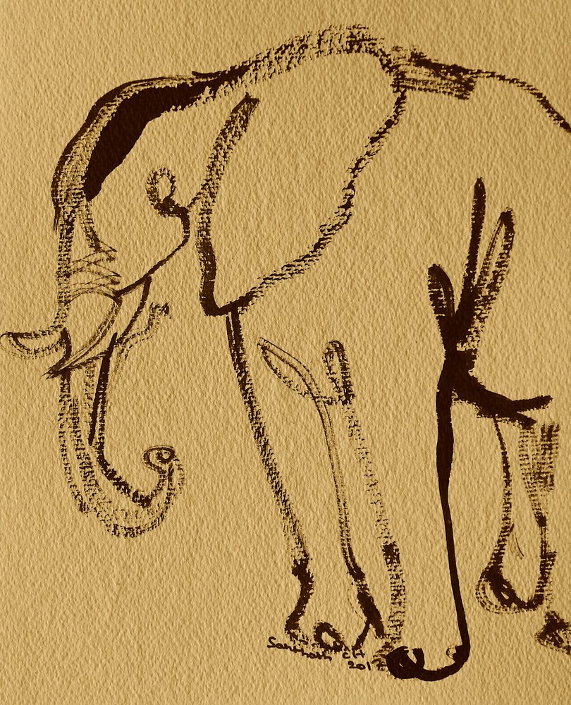 Minimalistische olifantenschets door Santhosh ch