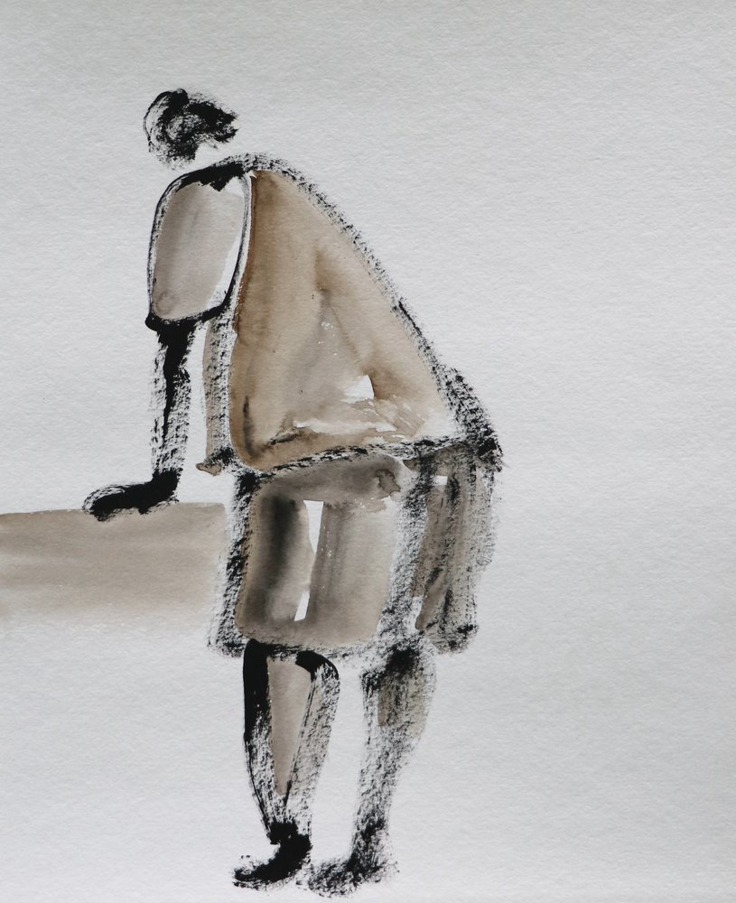 Minimalistisch leunend figuur door Santhosh ch