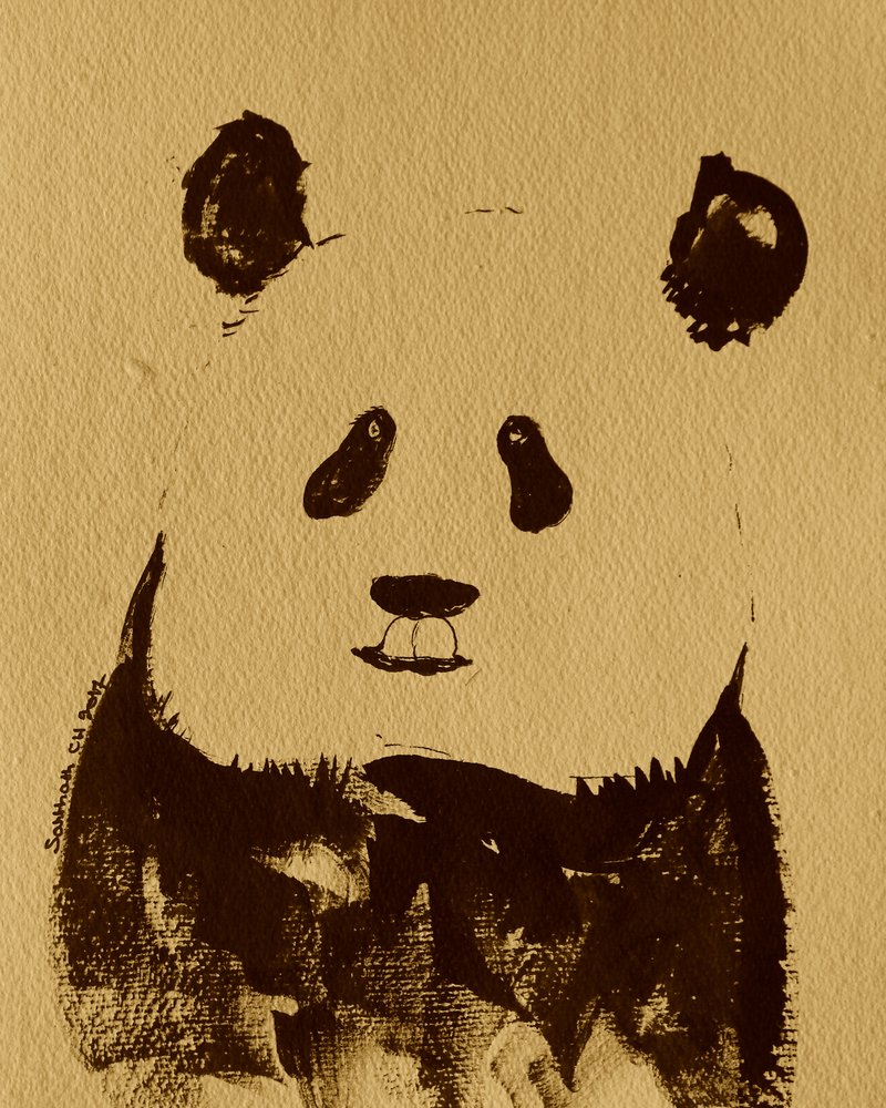 Minimalistische pandabeer door Santhosh ch
