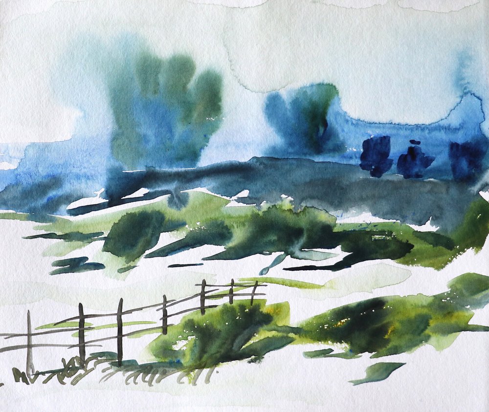 Mistig plattelandlandschap door Santhosh ch