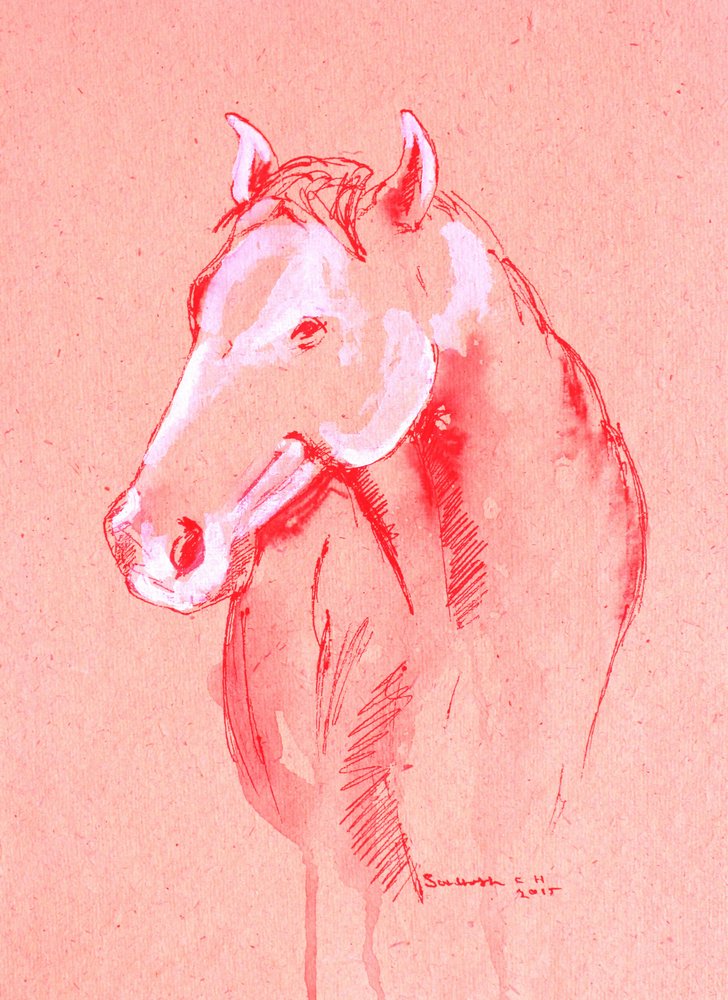 Schets van een rood paard door Santhosh ch