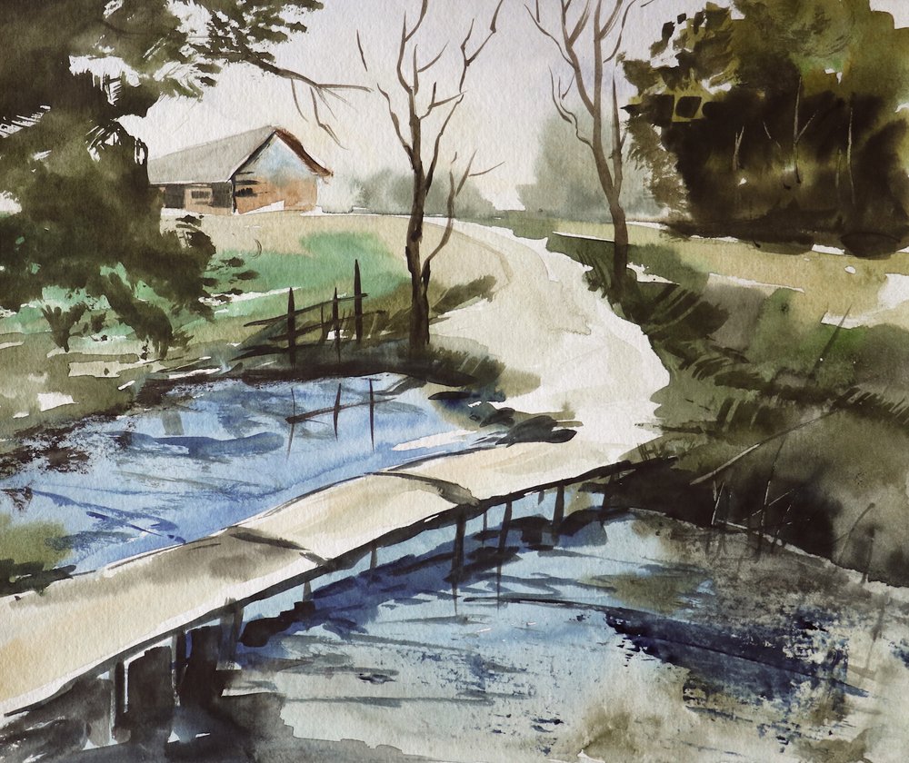 Rustieke brug op het platteland door Santhosh ch