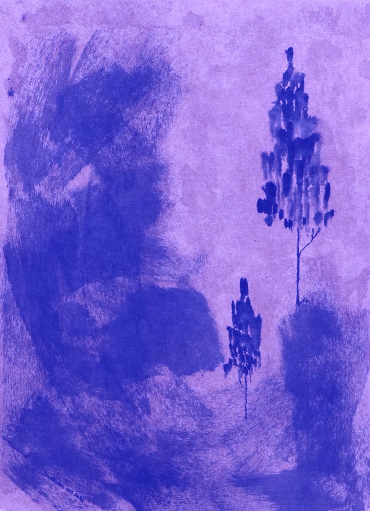 Rustige violette bomen door Santhosh ch