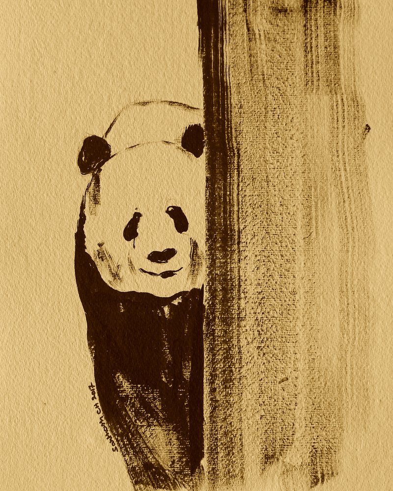 Verlegen glurende panda door Santhosh ch