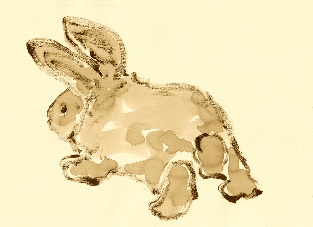 Zacht aquarelkonijn door Santhosh ch