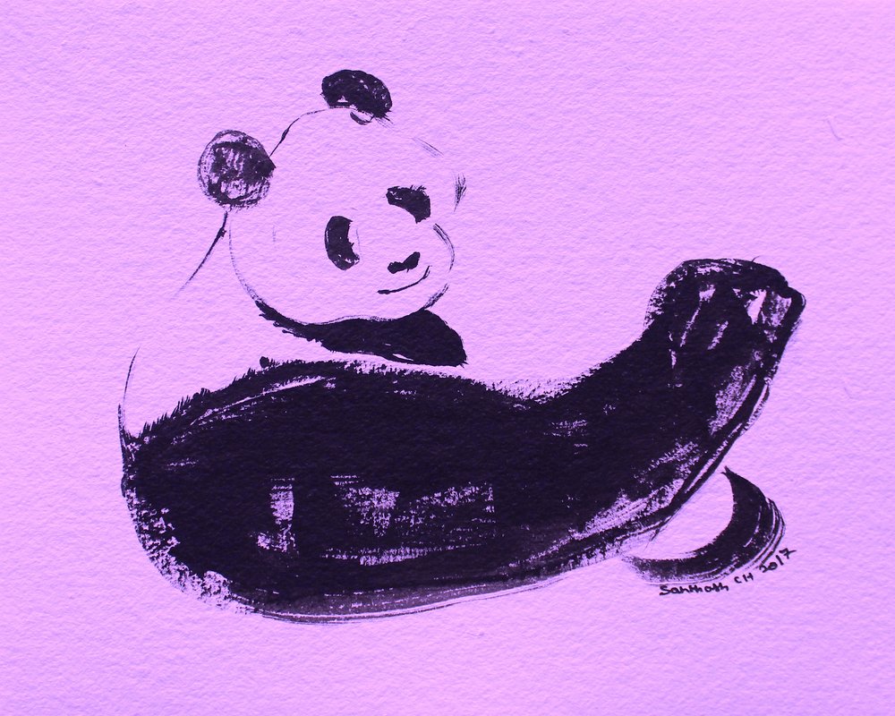 Sterke panda die zijn spieren toont door Santhosh ch