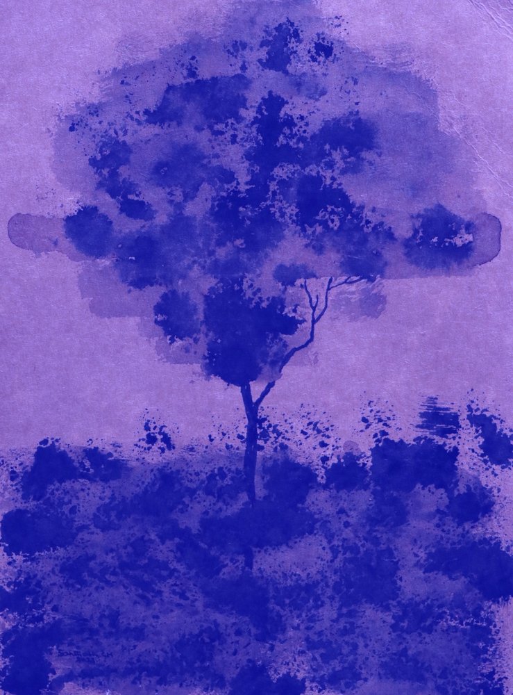 Violette aquarelboom door Santhosh ch
