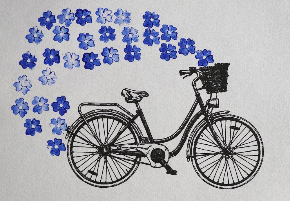 Grillige fietsbloemen door Santhosh ch