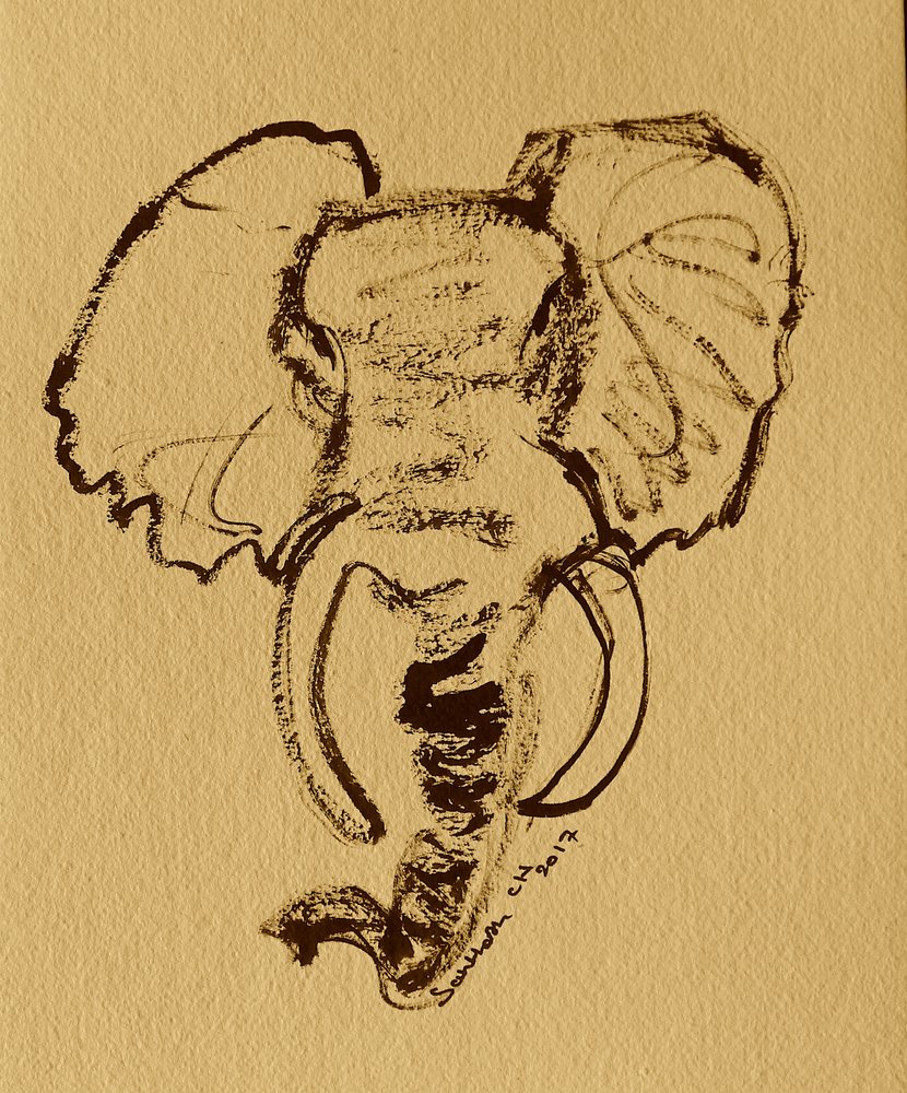 Schets van een wilde olifant door Santhosh ch