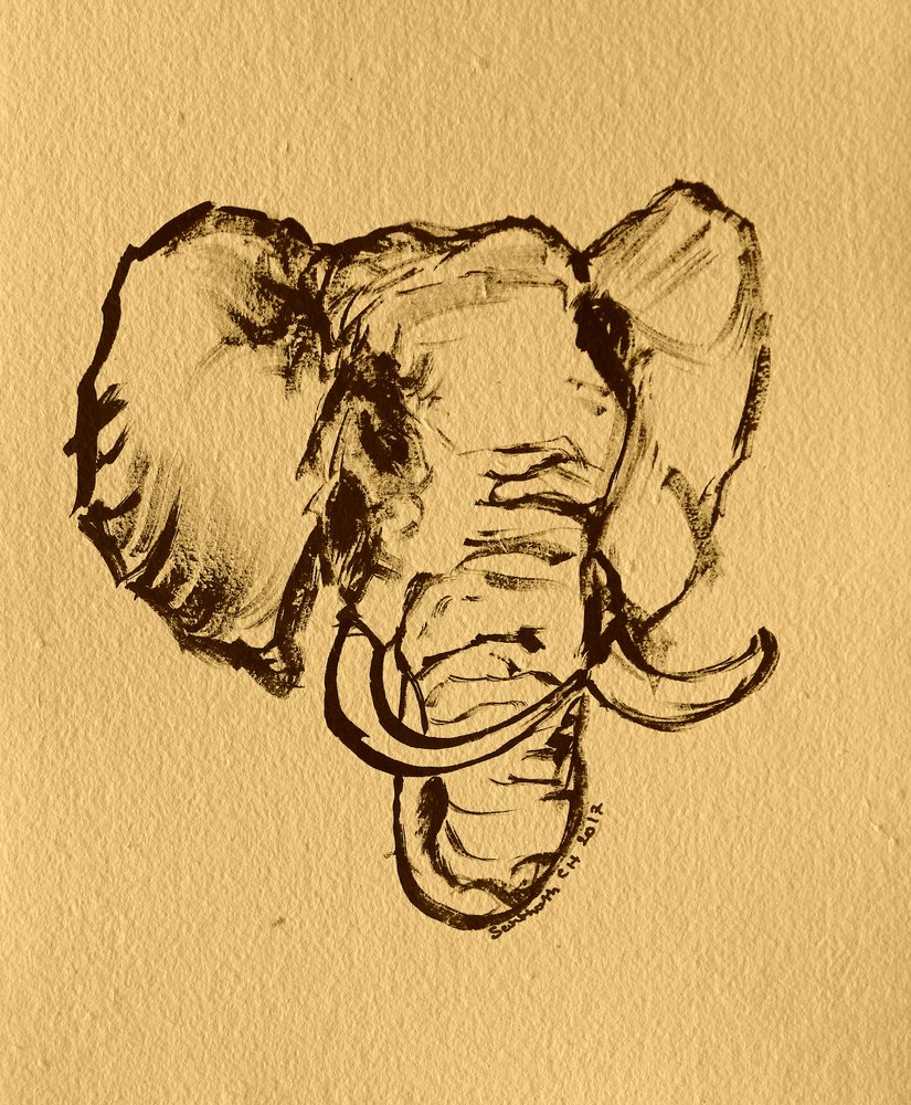 Schets van een wilde olifant door Santhosh ch