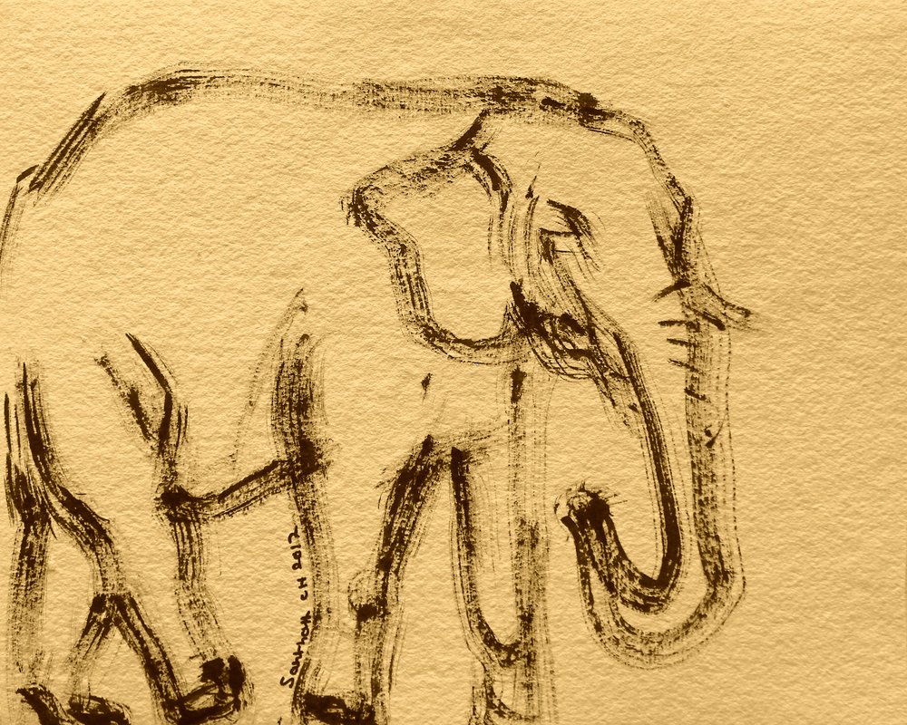 Schets van een wilde olifant door Santhosh ch