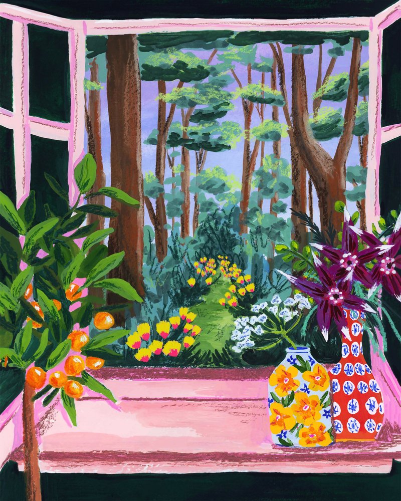 Kleurrijke raamtuin door Sarah Gesek