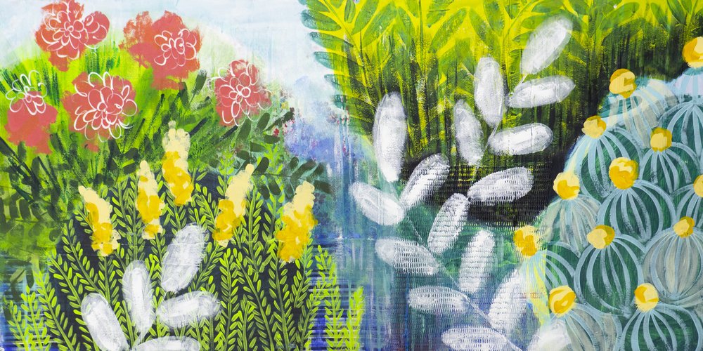 Kleurrijke tuinbloemen door Shelley Hampe