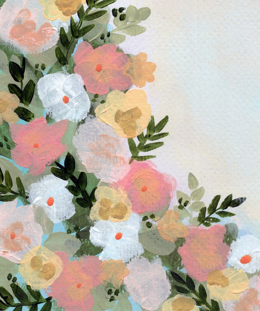 Zachte pastelkleurige bloemen door Shelley Hampe