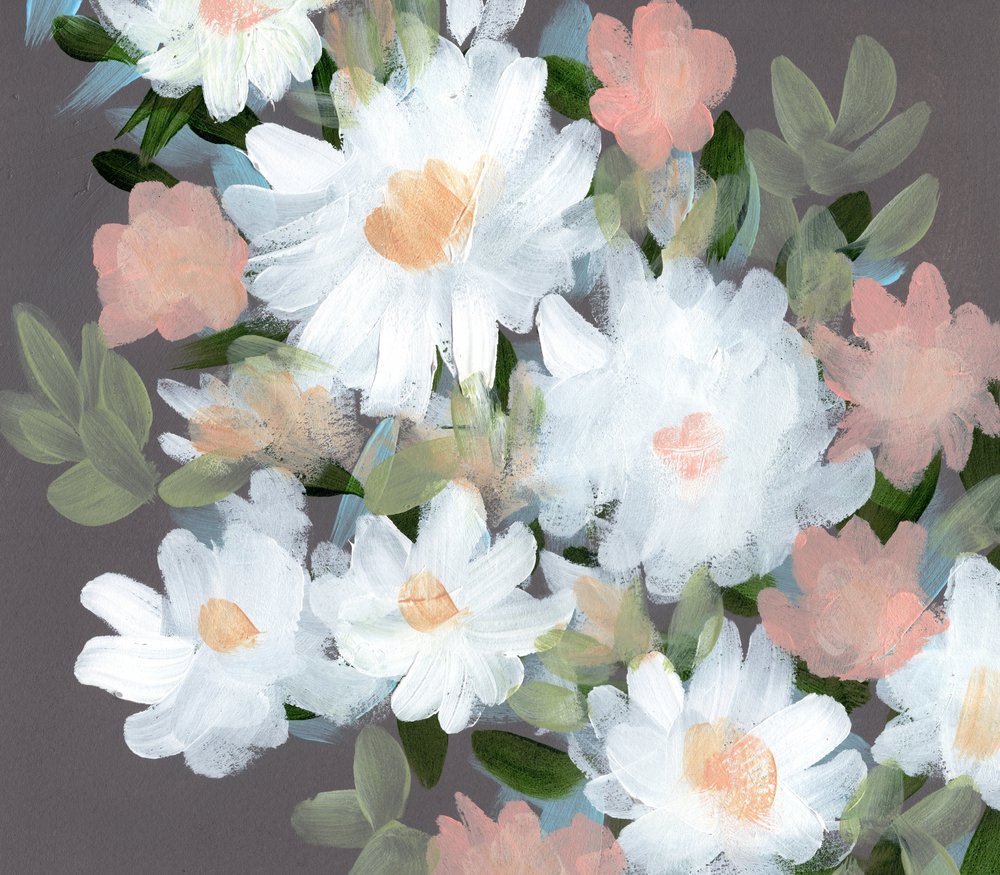 Zachte roze en witte bloemen door Shelley Hampe