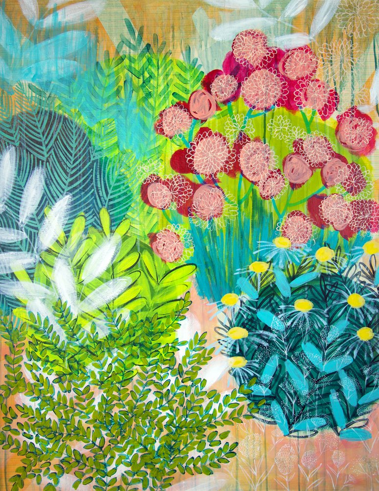 Levendige tuinbloemen door Shelley Hampe