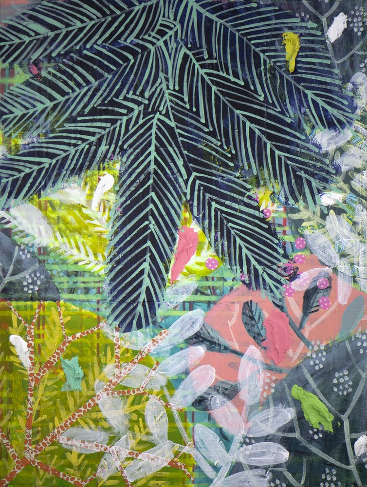 Levendige tropische jungle door Shelley Hampe