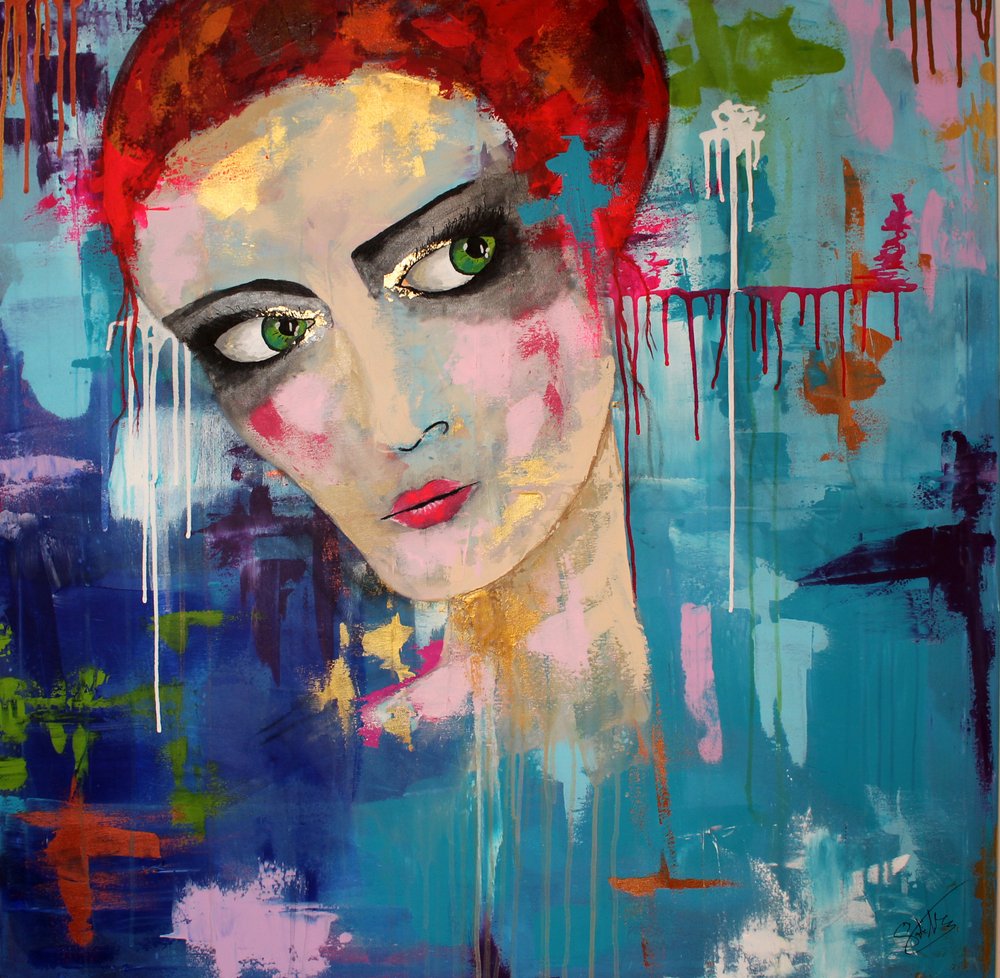 Expressief portret met rood haar door Sofia Toborg