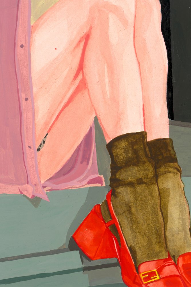 Kleurrijke benen, rode schoenen door Sophia Novosel