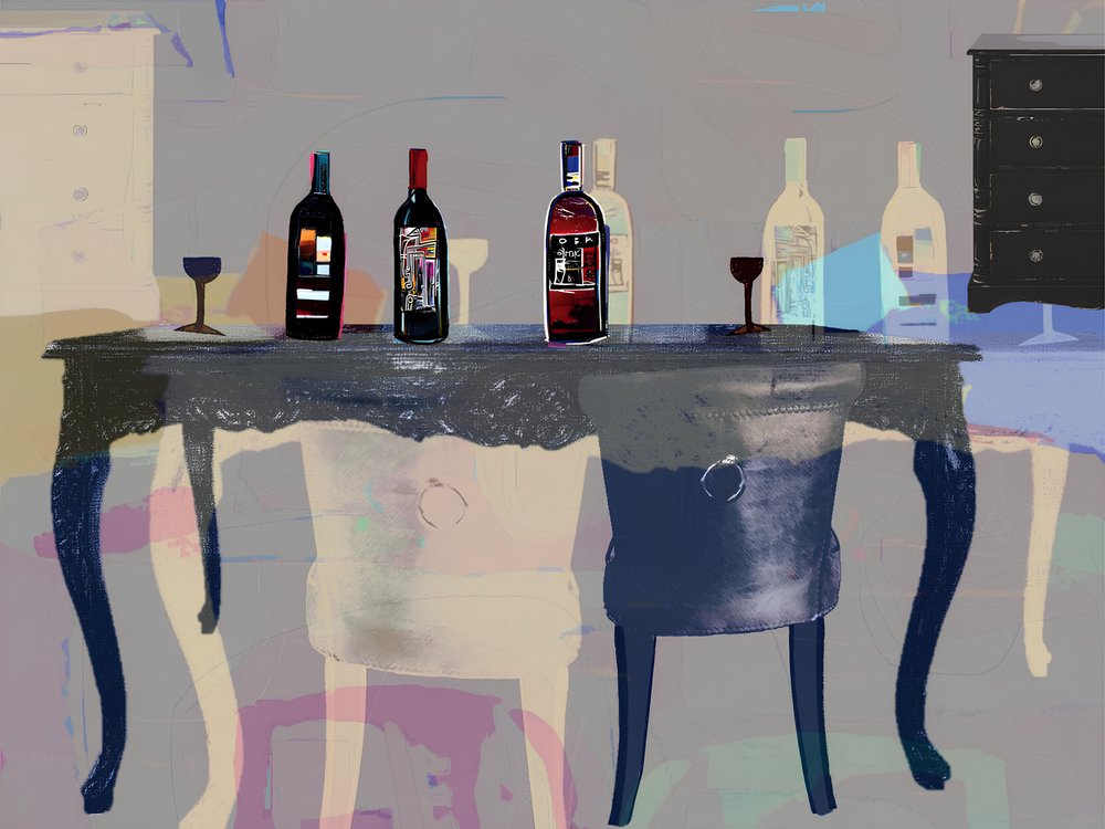 Kunstzinnige wijntafel door Stefan Bammert