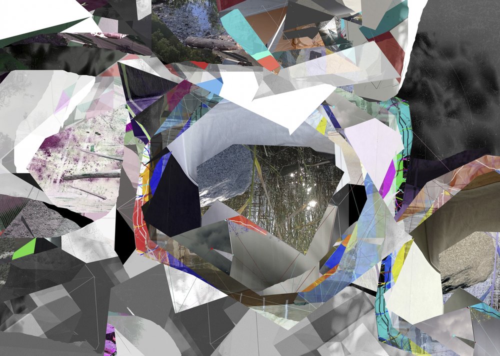 Geometrische abstracte collage door Stefan Fransson