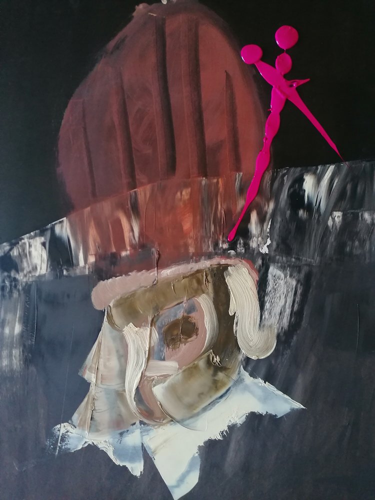 Abstracte figuur met roze accent door Stefano Mazzolini