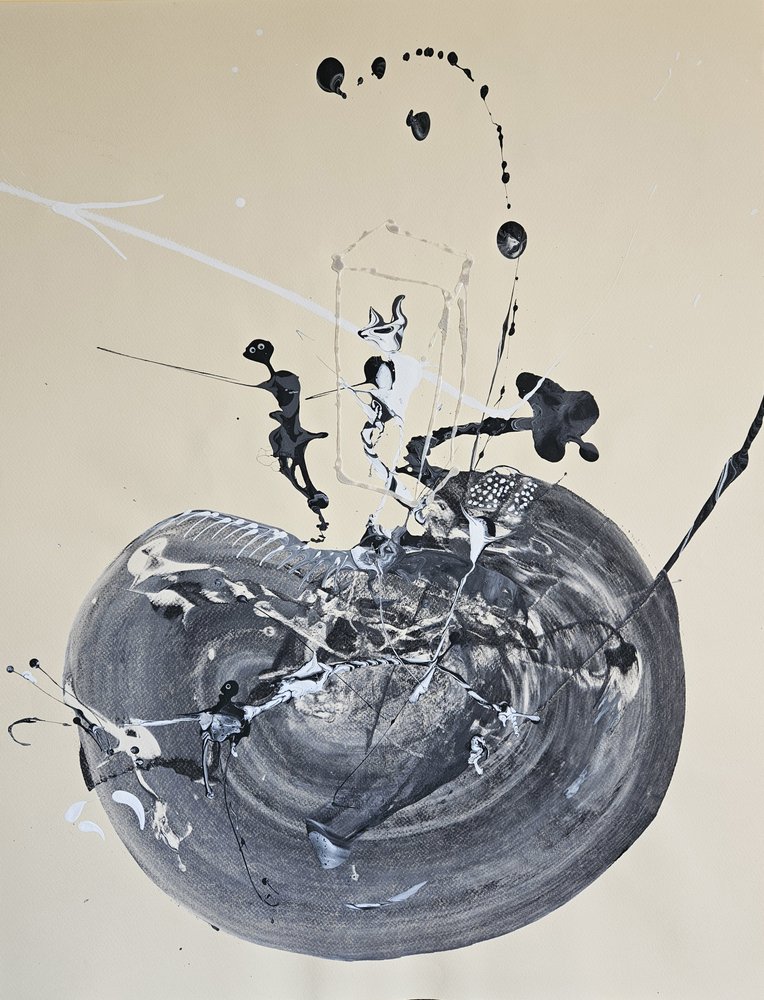 Abstracte werveling met spatten door Stefano Mazzolini