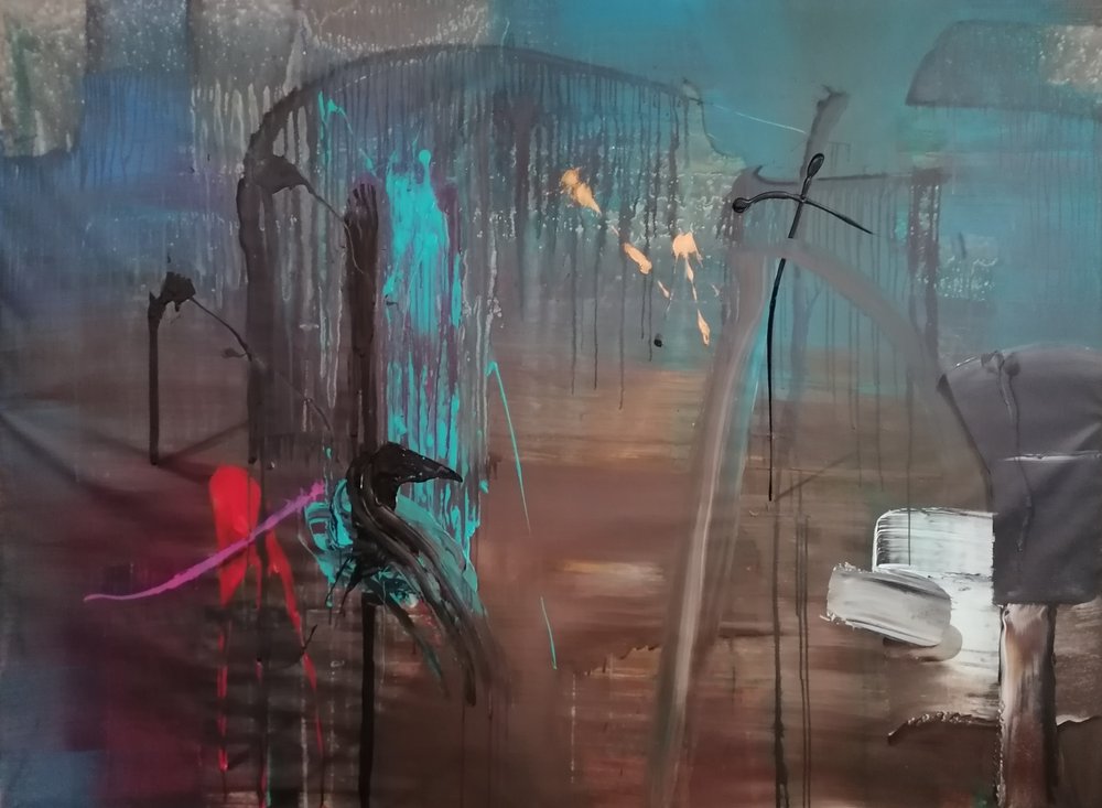 Abstracte blauwgroene druppels door Stefano Mazzolini
