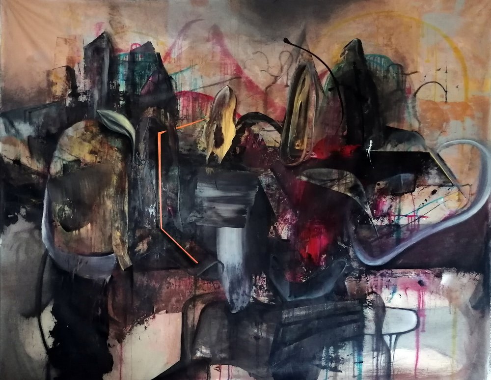 Donkere abstracte stedelijke stroom door Stefano Mazzolini