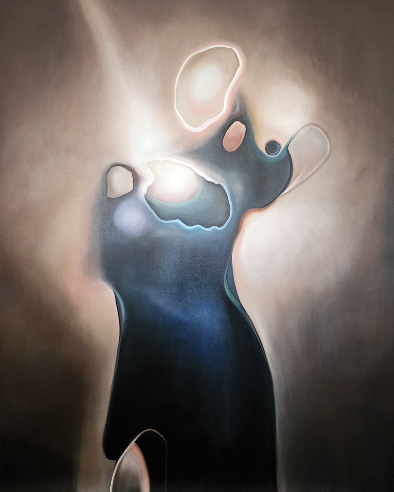 Etherische blauwe figuur door Stefano Mazzolini