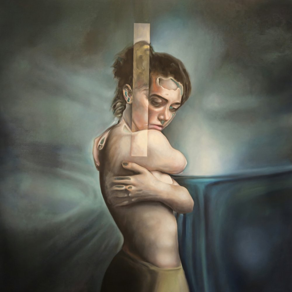 Portret van een peinzende vrouw door Stefano Mazzolini