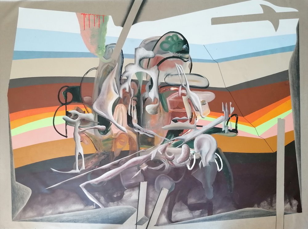 Surrealistische droomlandschapsfiguren door Stefano Mazzolini