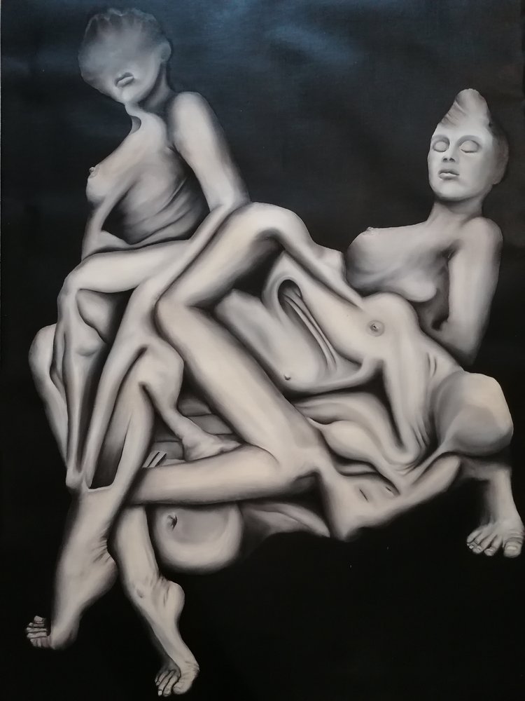 Surrealistische verstrengelde figuren door Stefano Mazzolini