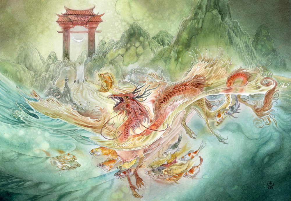 Mythische drakenkoi door Stephanie Law