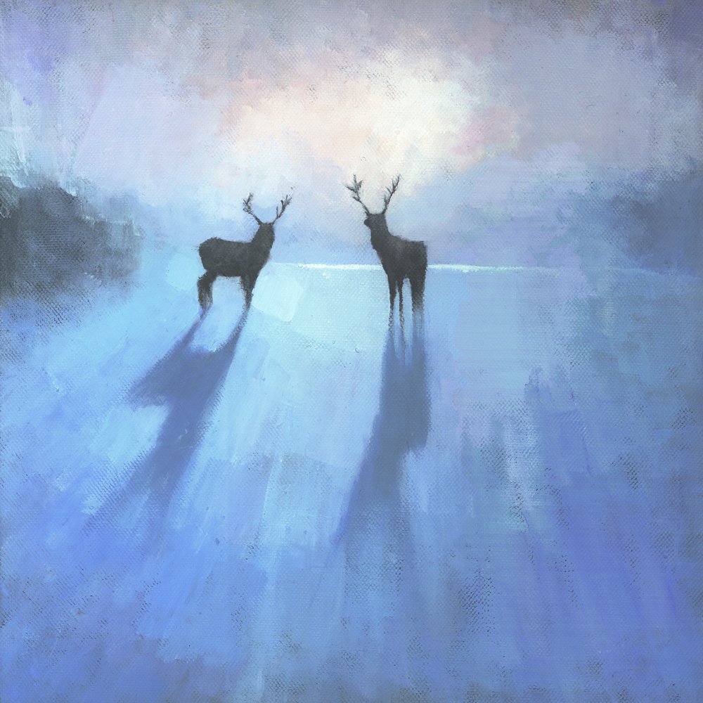 Majestueuze winterherten door Steve Mitchell