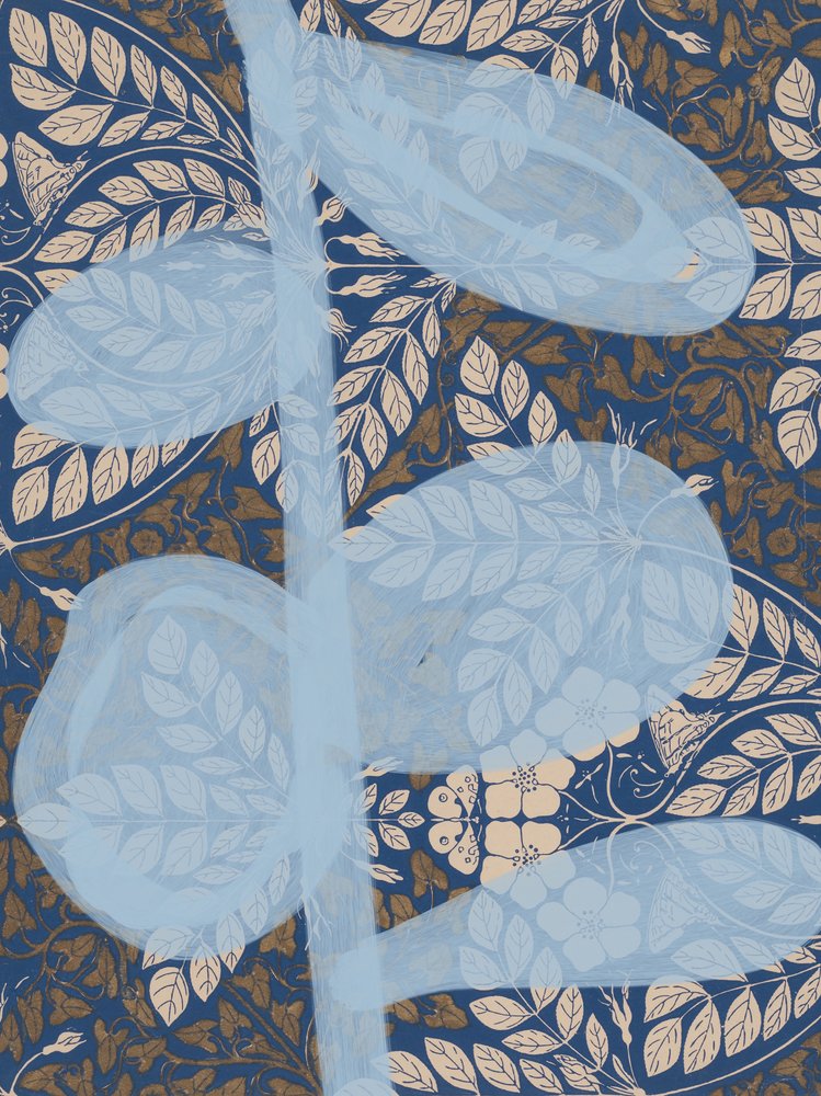 Rustgevend blauw bladpatroon door Studio Palette