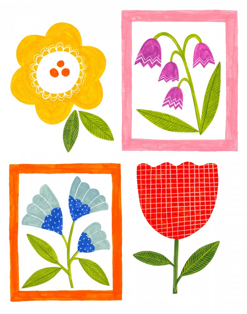 Vrolijke volksbloemen door Susan Black