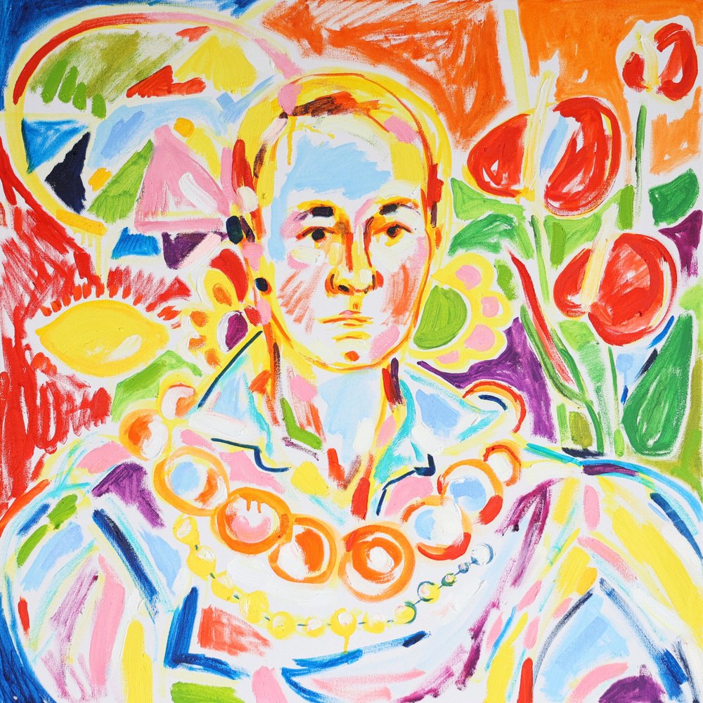 Levendig abstract portret door Tamara Jare