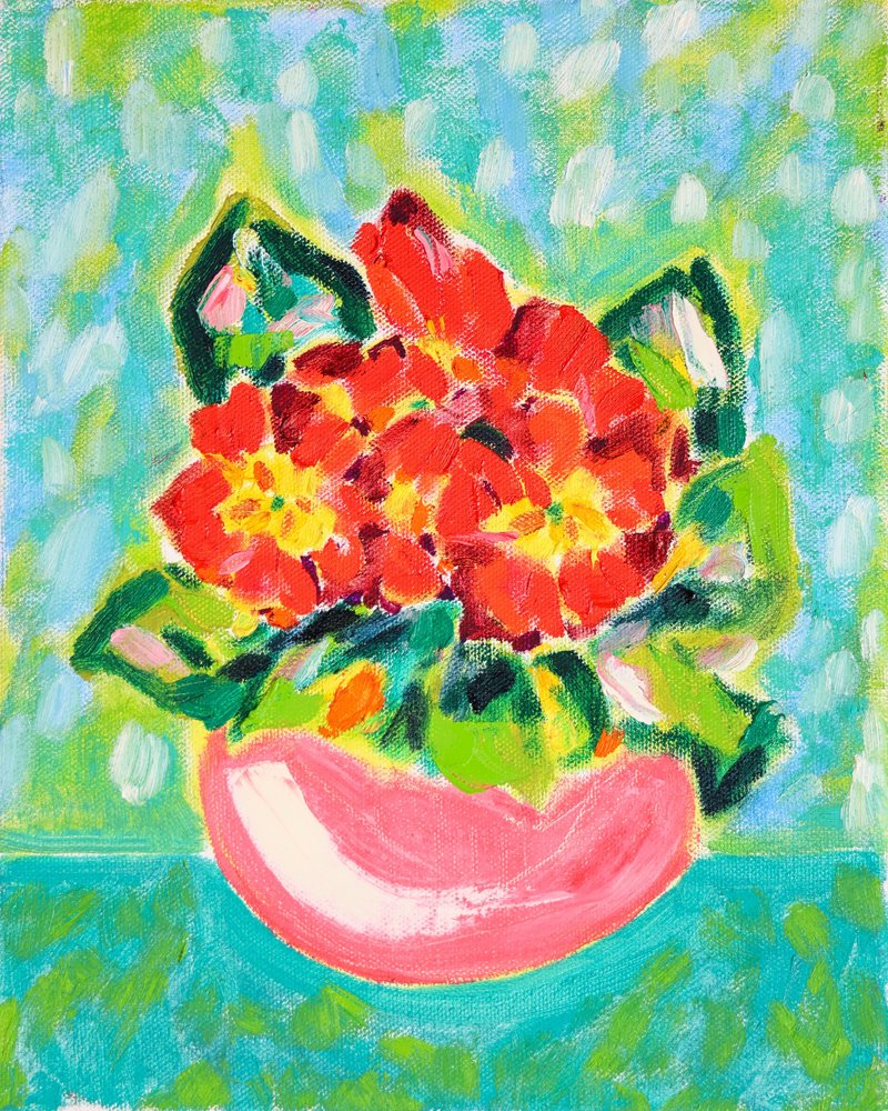 Levendige rode bloemen door Tamara Jare