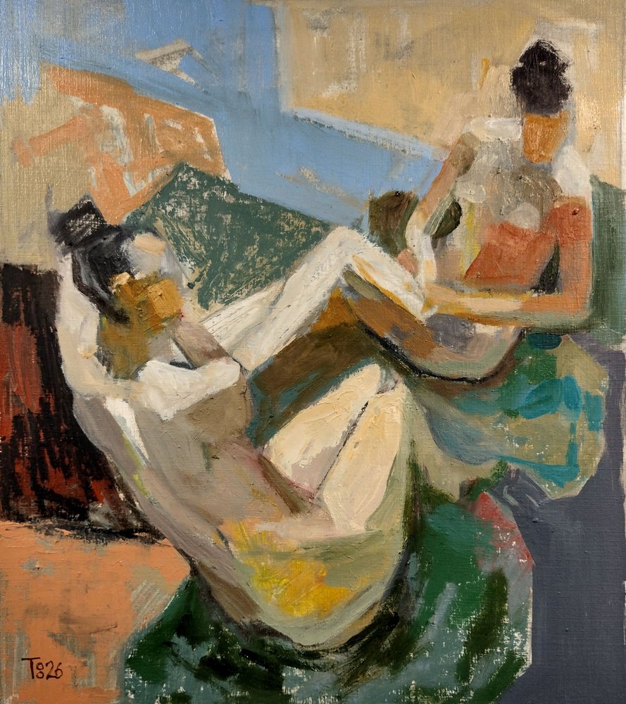 Liggende abstracte figuren door Tore Bahnson