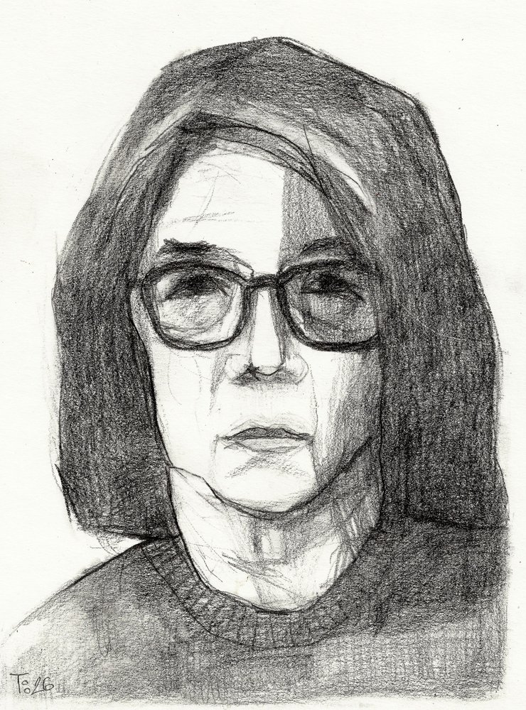 Portret van een peinzende vrouw door Tore Bahnson