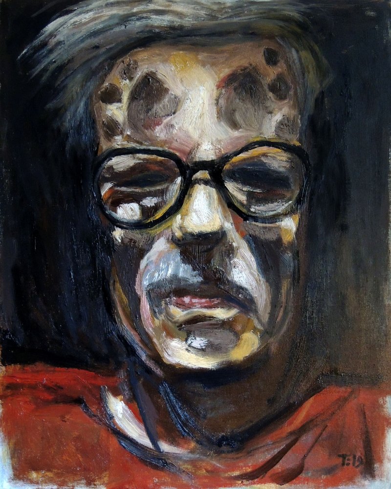 Portret van een sombere man door Tore Bahnson